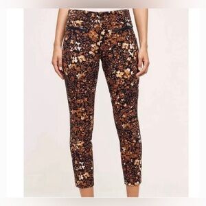 Anthropologie the Essential Slim Autumn Floral Ankle Pants Womens size 2